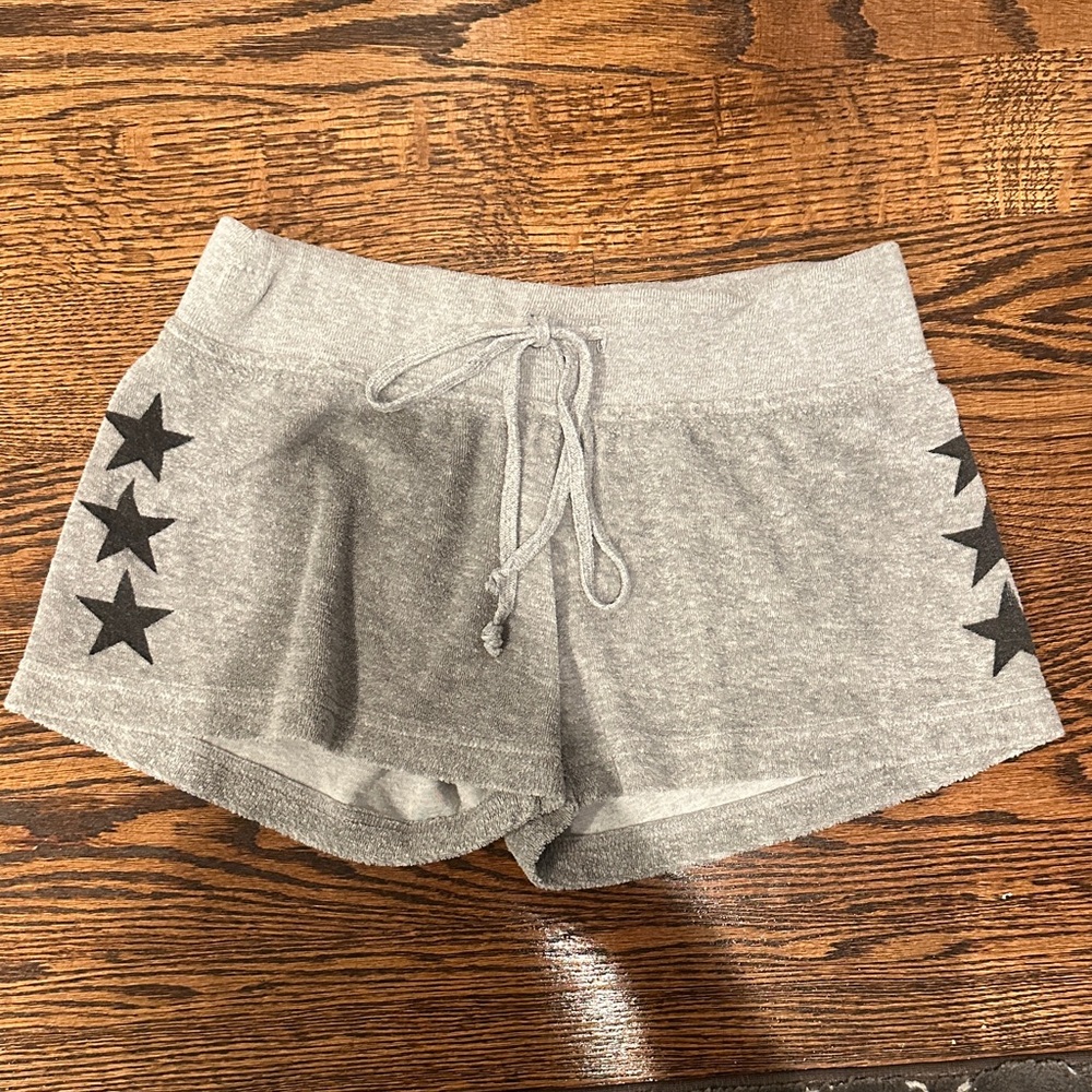 Hard Tail Gray Athletic Shorts with Black Star Design